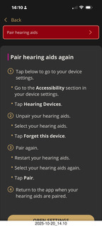 iPhone pairing hearing aids