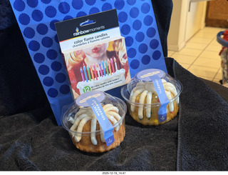 rainbow candles and bundt cakes for my birthday