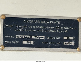Widgeon data plate